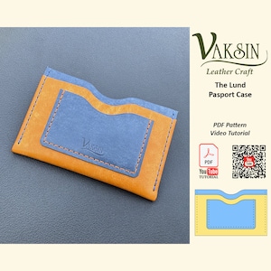 El patrón Lund Passport Wallet, plantilla de titular de pasaporte, cubierta de pasaporte pdf, patrón de cuero pdf, patrón de billetera de viaje pdf, cuero Vaksin
