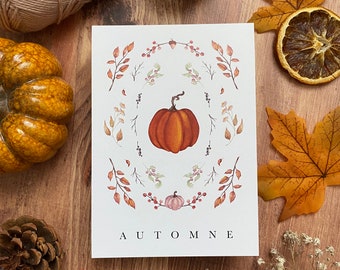 Carte postale Automne à offrir ou pour décorer | Ambiance Farmhouse et cottage anglais | A6, papier