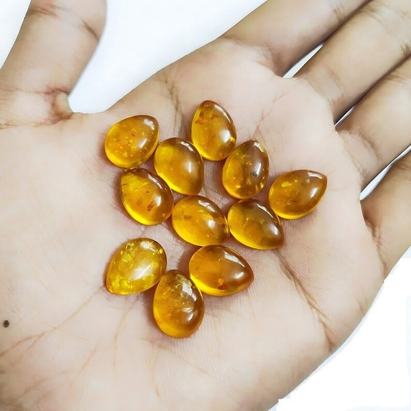 Baltic Amber Pear Loose Calibrated Jewelry Making Cabochons 3x5, 4x6, 5x7, 6x9, 7x10, 8x12, 9x13, 10x14, 12x16,13x18, 15x20, 16x22,18x25 mm