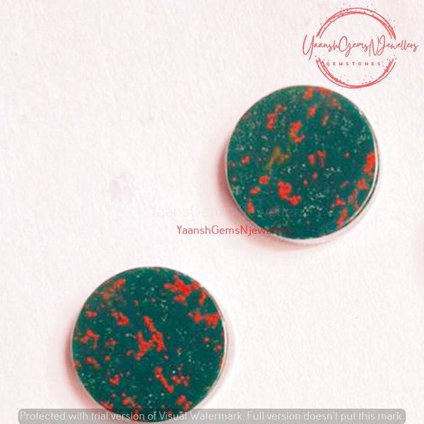 Pietra di sangue naturale Rotonda Moneta a forma di disco Cabochon piatti calibrati Pietra preziosa, Cabochon per creazione di gioielli da 6 mm a 30 mm. Adesivi attaccante