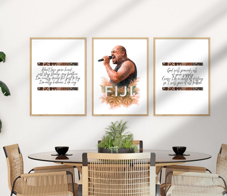 Fiji Island Reggae Tribute Wall Art | Digital Print With Why You Lyrics ...