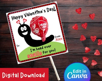 Snail Lollipop Valentine