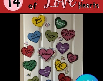 Valentine's Day Door Hearts (editable)