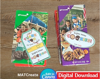 Girl Scout Cookies Tags: Editable Thank You Notes (Canva, PDF)