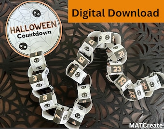 Halloween Countdown Paper Chain: Kids Activity (PDF Digital Download)