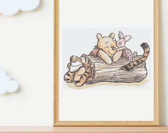 pooh まとめ割済み Baby Shower_winnie the Pooh and Friends Log, Instant