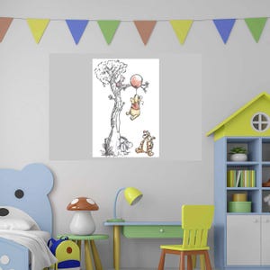 Patrón de punto de cruz de Winnie the Pooh para guardería: Globo colgado (patrón PDF) imagen 5