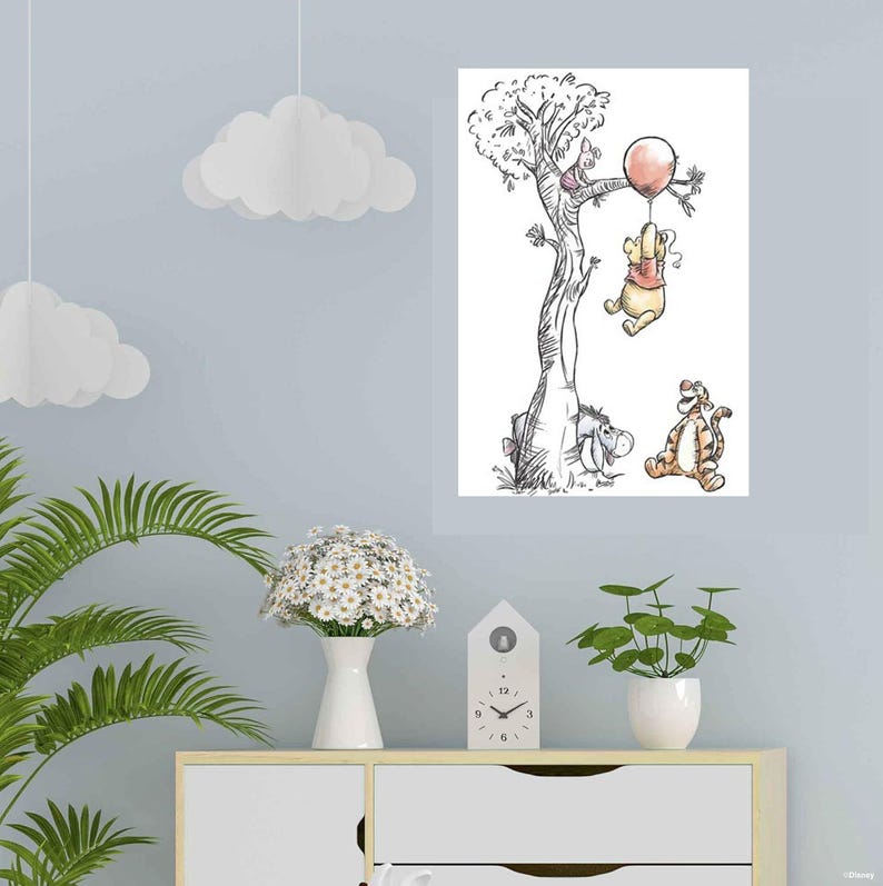 Patrón de punto de cruz de Winnie the Pooh para guardería: Globo colgado (patrón PDF) imagen 8