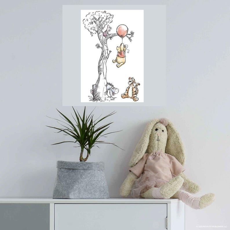 Patrón de punto de cruz de Winnie the Pooh para guardería: Globo colgado (patrón PDF) imagen 6