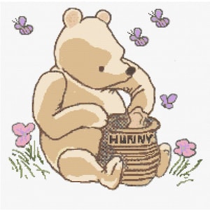 Classic Winnie Pooh Honey Walt Disney_ Cross Stitch Pattern_ PDF Instant Download