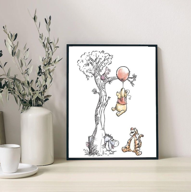 Patrón de punto de cruz de Winnie the Pooh para guardería: Globo colgado (patrón PDF) imagen 4