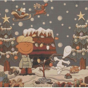 Vintage Two Christmas Tree Cartoons_Presents _Kids Fun_ Cross Stitch Pattern_ PDF_ Instant Download