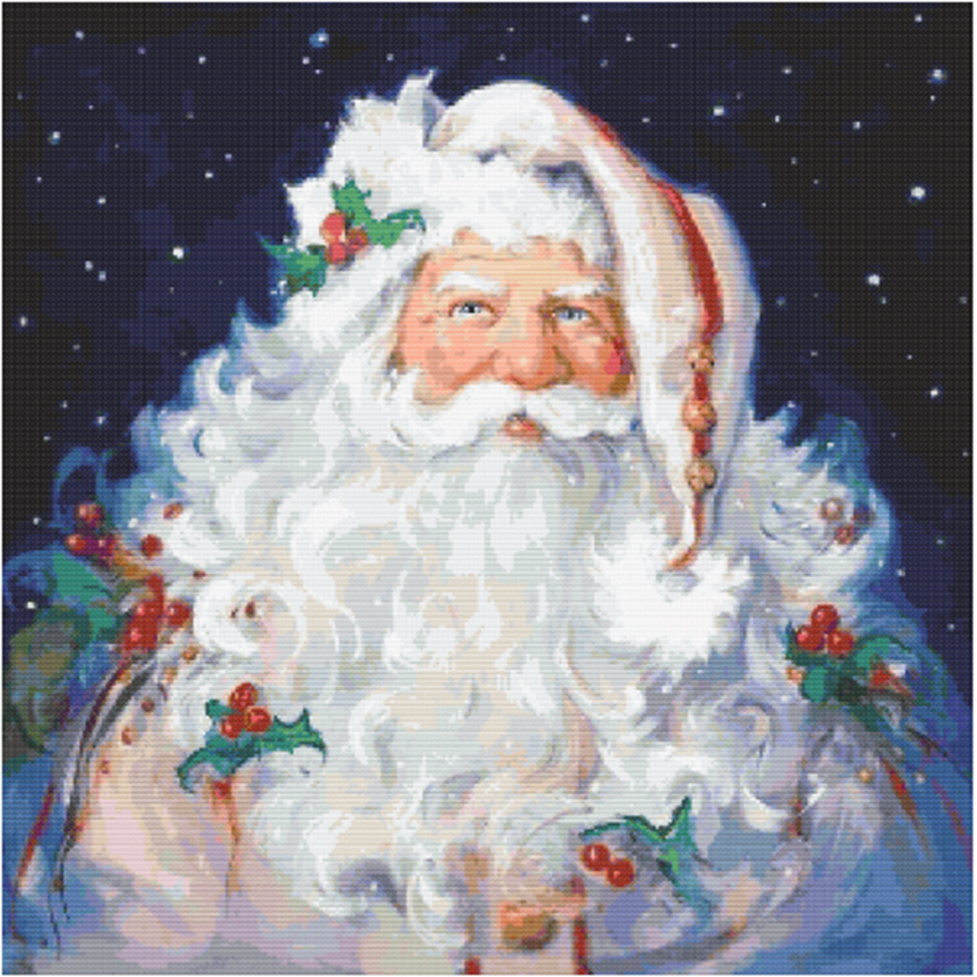 Feriados, Natal, Papai Noel, Papai Noel Alegre, Padrão de Ponto Cruz, Download Digital Instantâneo