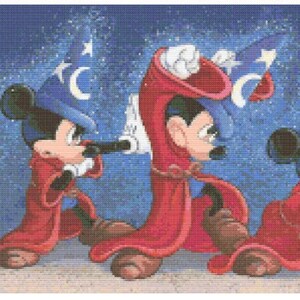 Mickey Mouse Sorcerer Cross Stitch Pattern (PDF Download)