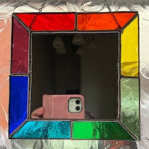 Stained Glass Rainbow Framed Mirror (small)