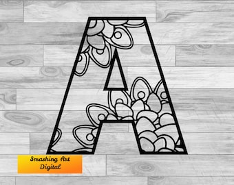 Alfabeto SVG, Alfabeto floral Svg, Alfabeto PNG, Letra do alfabeto Svg, Alfabeto de flores Svg, Clipart de alfabeto, Alfabeto de flores silvestres