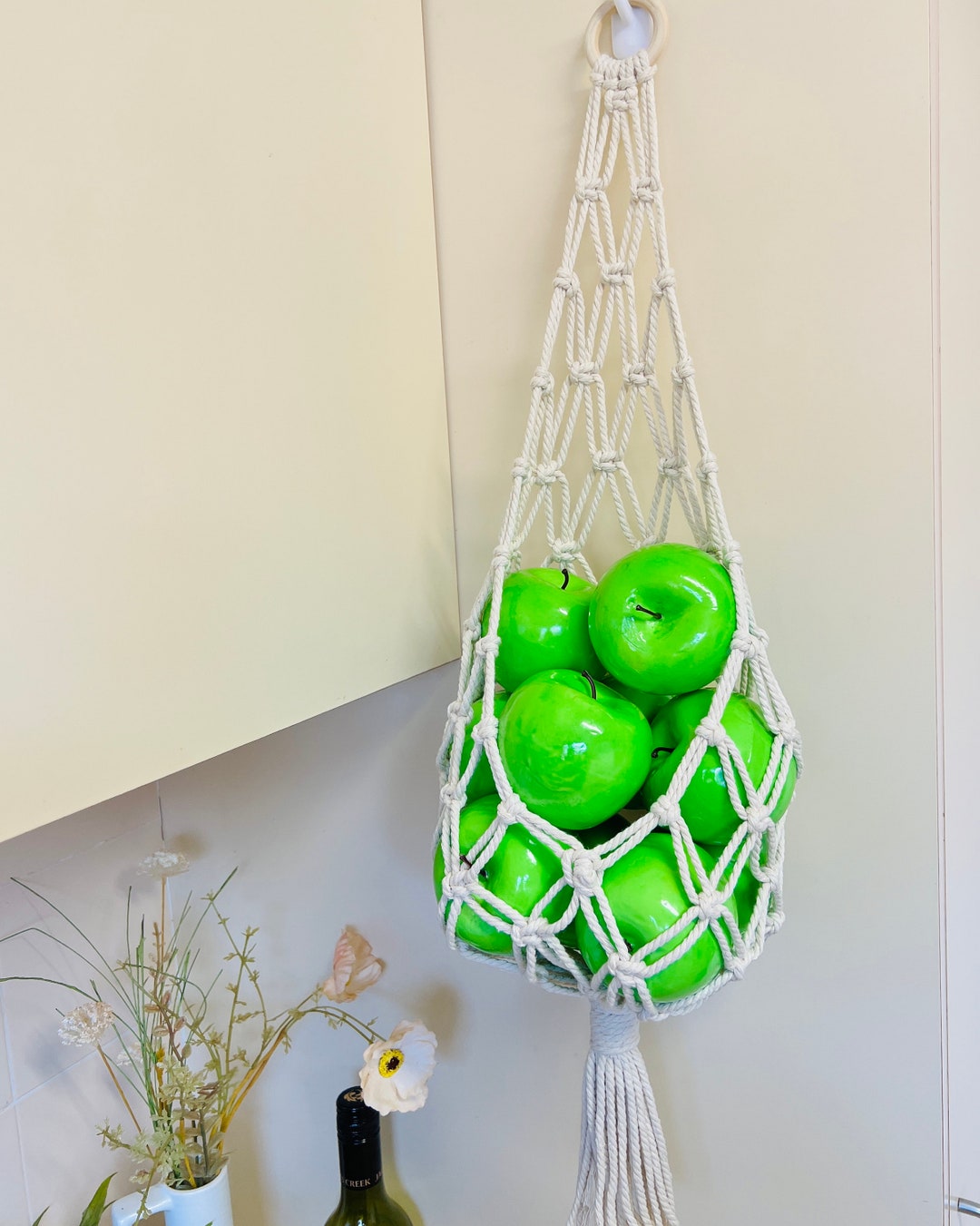 Macrame Hanging Basket Macrame Fruit Hanger Macrame Fruit Etsy