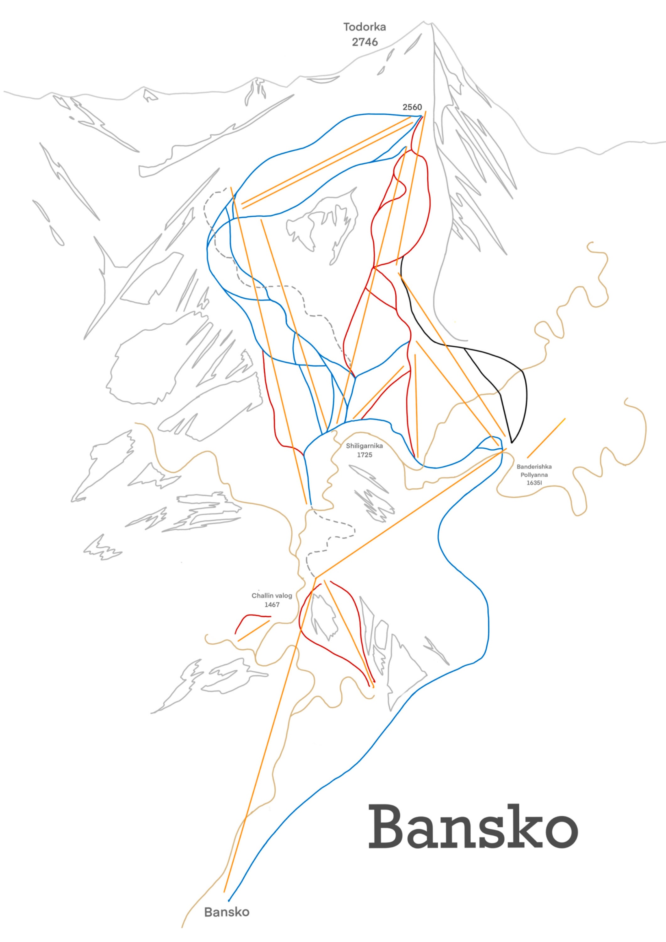 Bansko Ski/piste Map. Digital Download Etsy