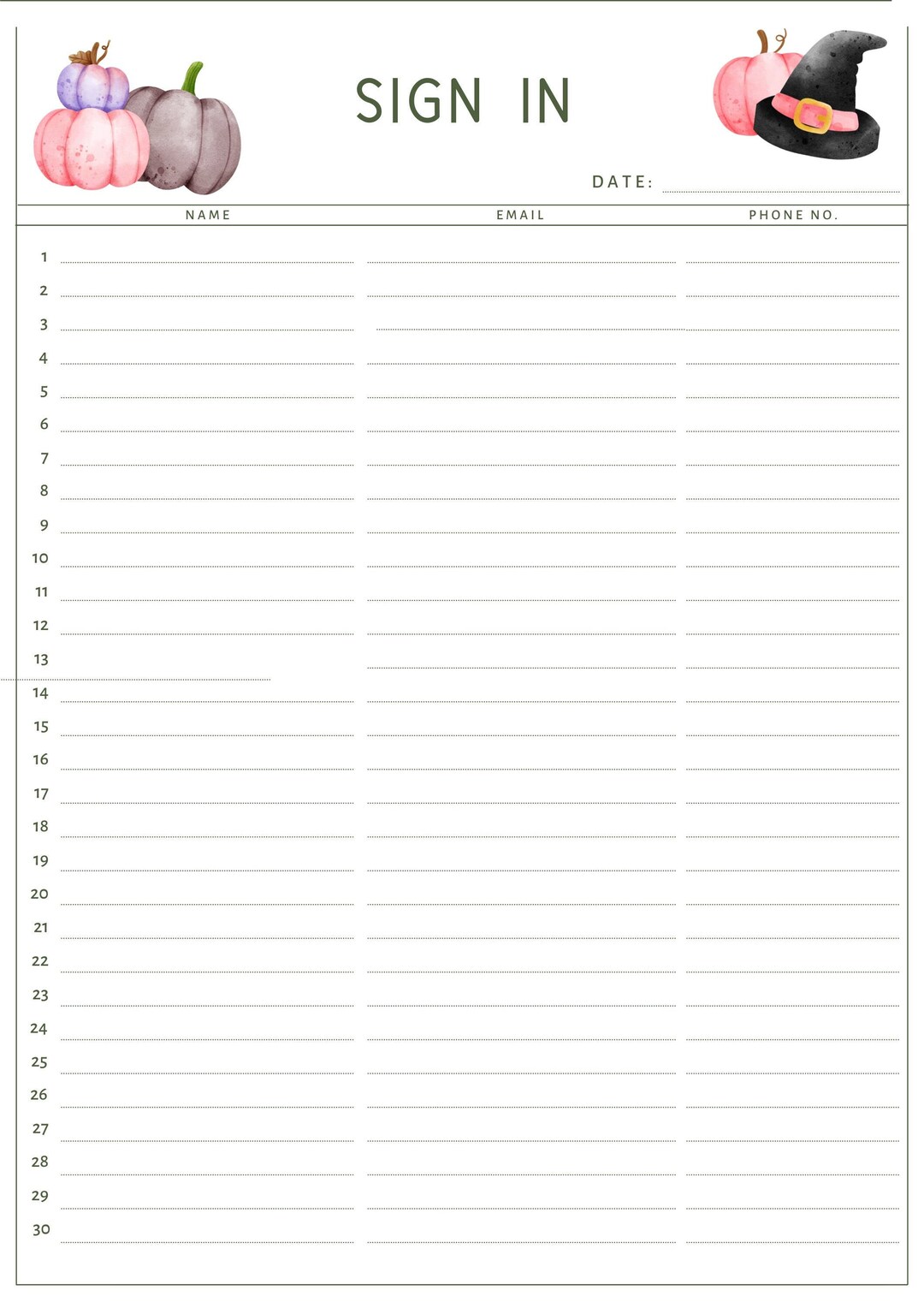 Open House Sign in Sheet Etsy