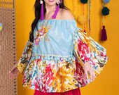 Floral Tunic Aesthetic Clothes Cold Shoulder Tunic Cinco De Mayo Shirt Frida Kahlo Blouse Oaxacan Huipil Mexican Blouse