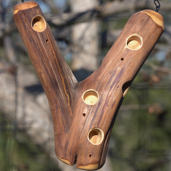 Log Bird Feeder Etsy