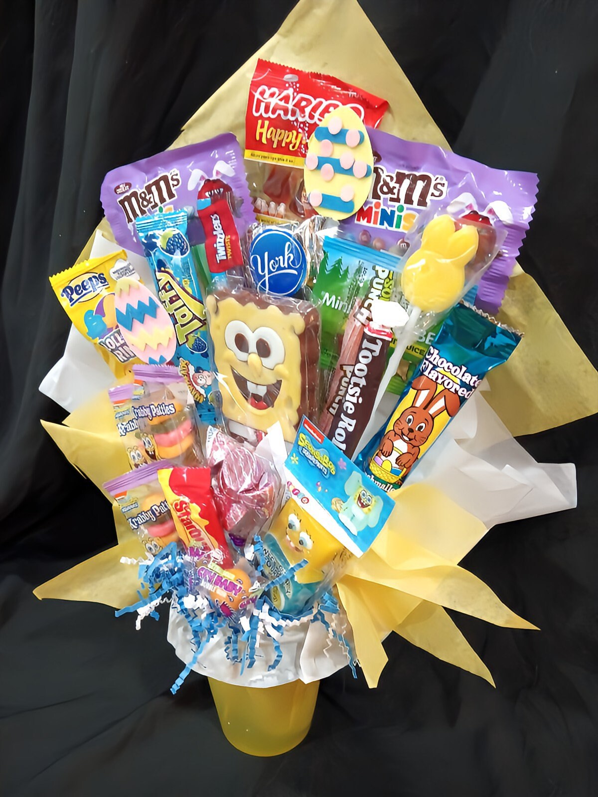 SPONGEBOB EASTER BASKET, Spongebob Easter Gift, Spongebob Candy Bouquet