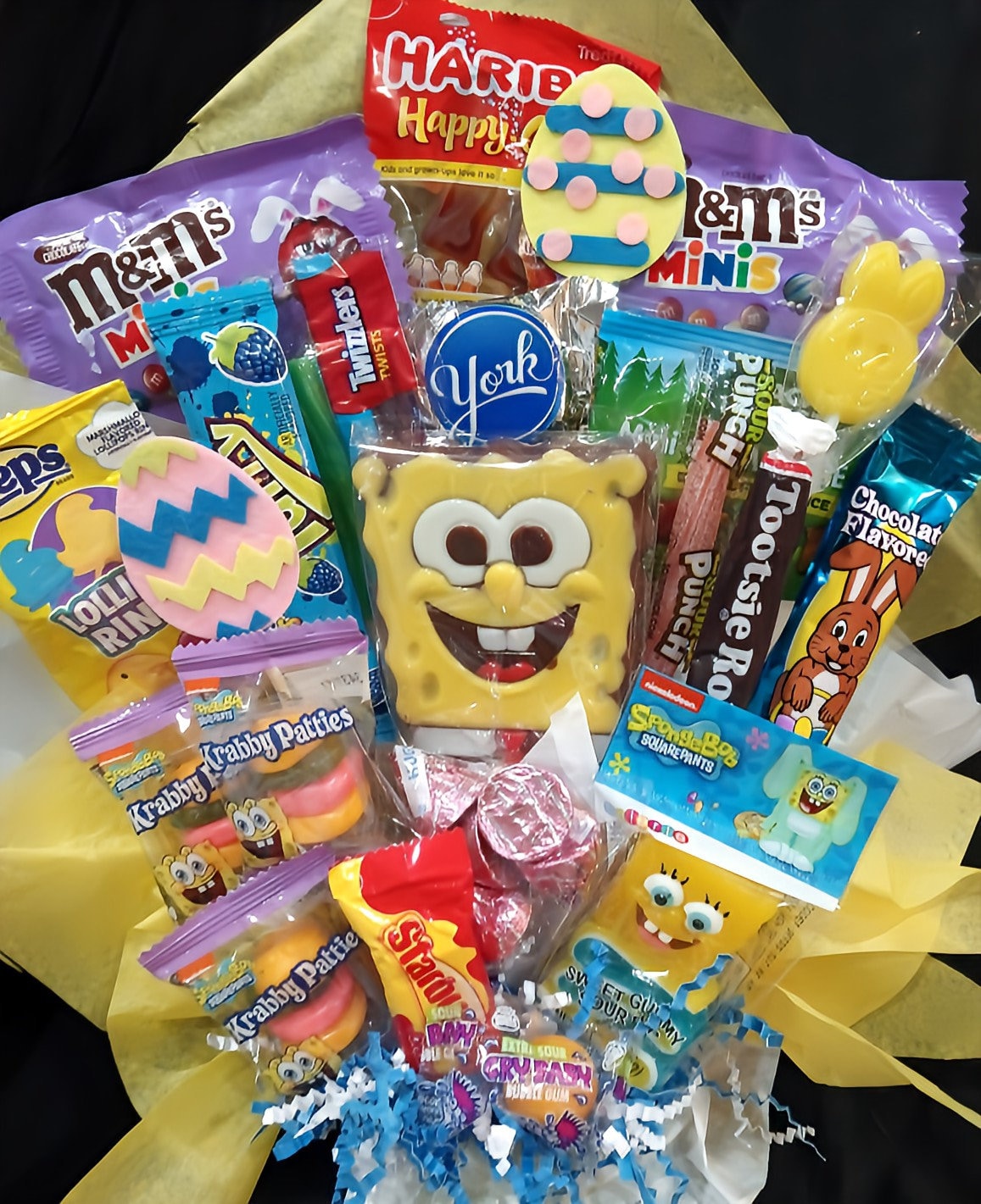 SPONGEBOB EASTER BASKET, Spongebob Easter Gift, Spongebob Candy Bouquet