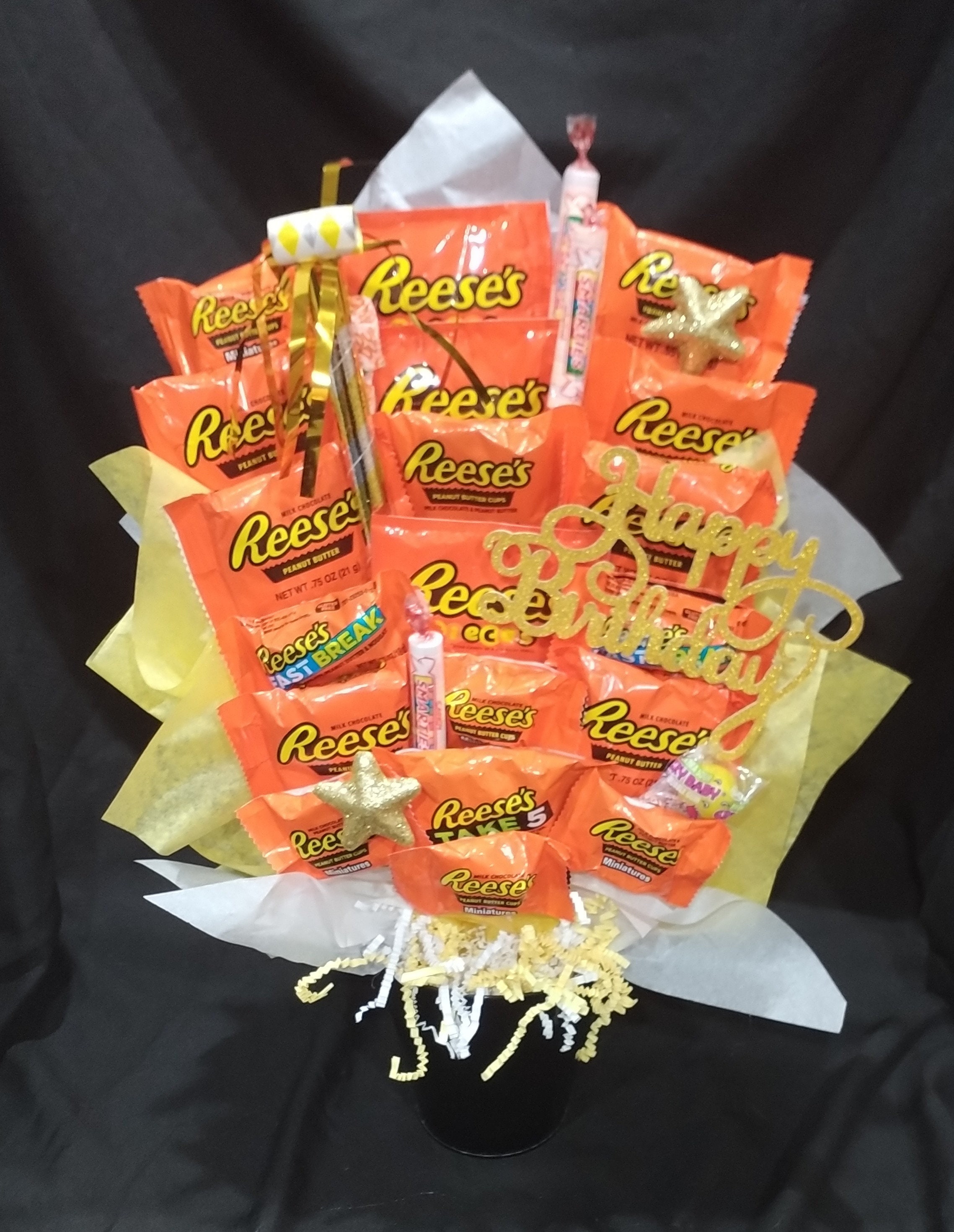 REESE'S BIRTHDAY Candy Bouquet, Reese's Candy Gift Basket, College Dorm