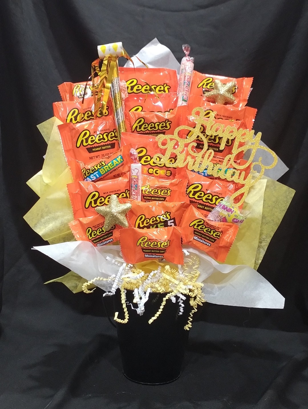 REESE'S BIRTHDAY Candy Bouquet, Reese's Candy Gift Basket, College Dorm