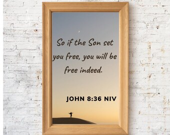 Free Indeed John 8:36 Coloring Page in Two Sizes_ 8.5X11, Bible ...