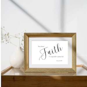 Hebrews 11:6 Scripture Print | Minimalist Bible Verse Wall Art | Christian Digital Download | Faith Quote Printable