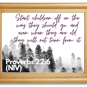 Proverbs 22:6 Digital Print | Christian Scripture Wall Art | Instant Download