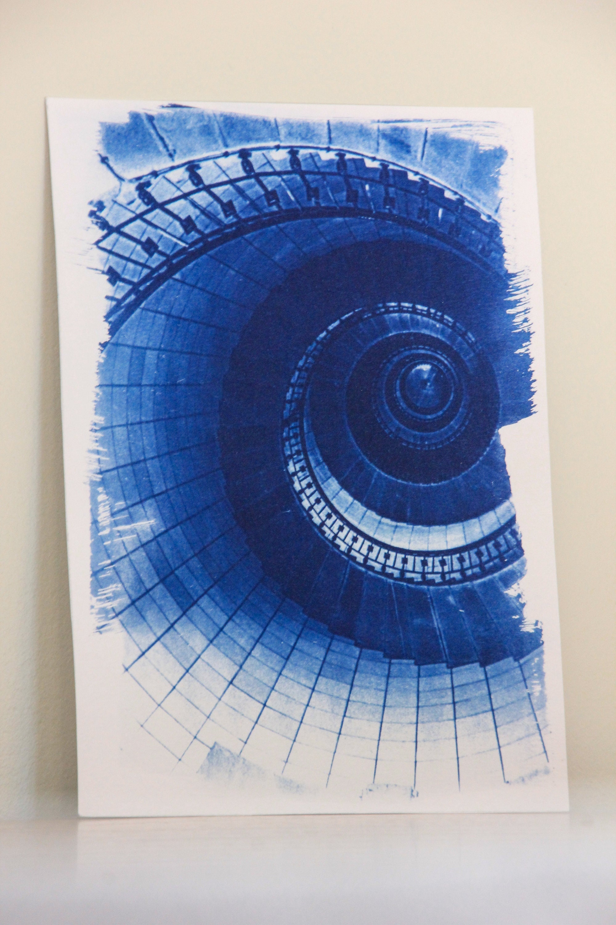 Lot de Deux Cartes - Impression Cyanotype Orginale- Le Phare L'île Vierge