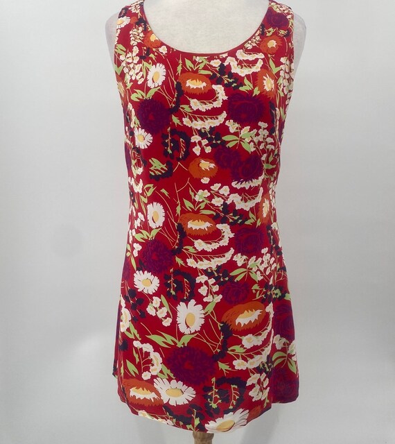 esprit red dress Esprit Red/Orange Striped Sun Dress Women's Size 2