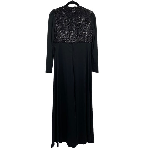 Vintage Shawn Jos 1970s Formal Gown Maxi Dress Black Sequin V Neck Womens  Small - Etsy