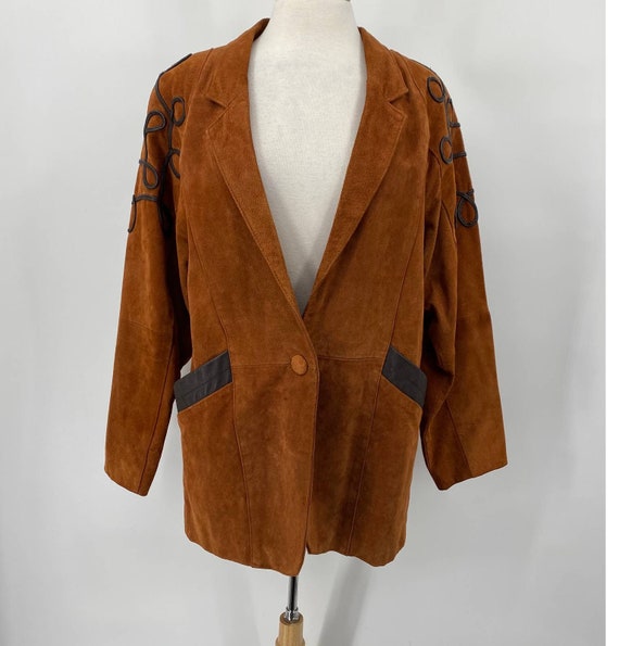 Vintage Atlantic Beach Leather Jacket Button Fron… - image 2
