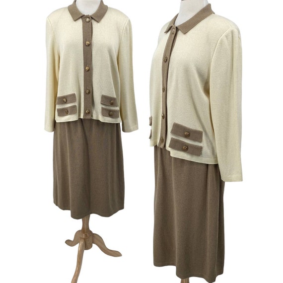 Vintage Mita 2 Piece Knit Cardigan & Skirt Set Ma… - image 1
