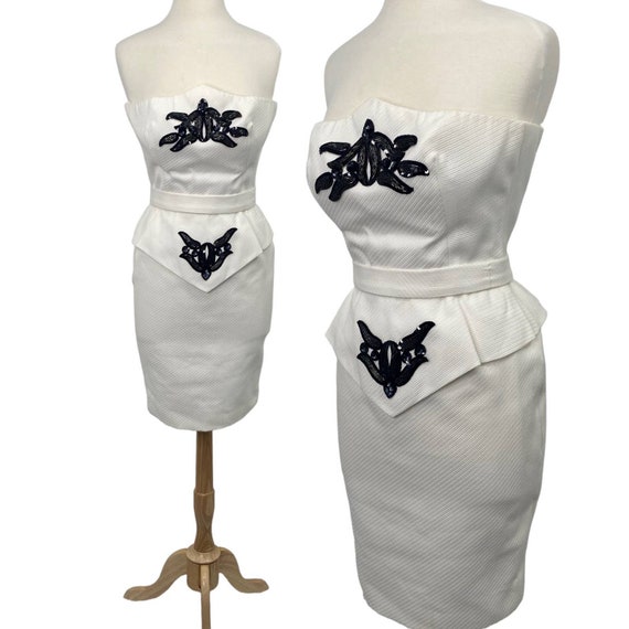 Vintage Csandra Dress Made in Paris France Beaded… - image 1