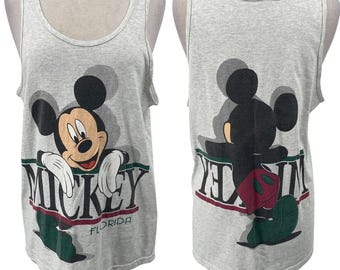 90年代ヴィンテージ ミッキーマウス ディズニー グレー Tシャツ タンク 