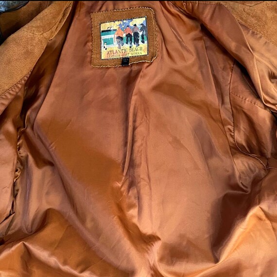 Vintage Atlantic Beach Leather Jacket Button Fron… - image 8