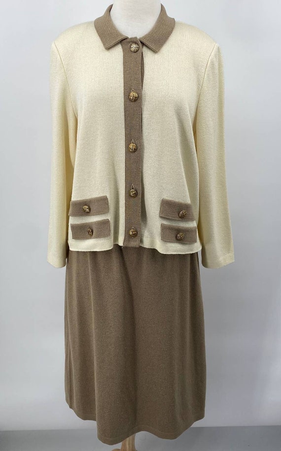 Vintage Mita 2 Piece Knit Cardigan & Skirt Set Ma… - image 2