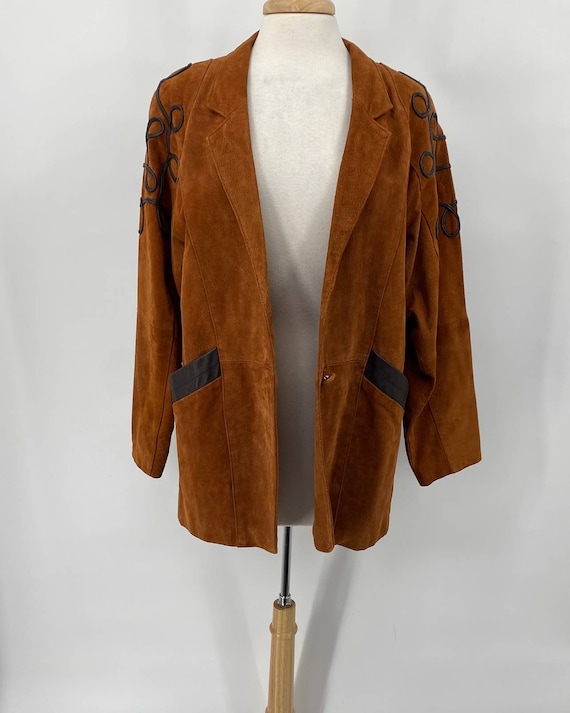 Vintage Atlantic Beach Leather Jacket Button Fron… - image 6