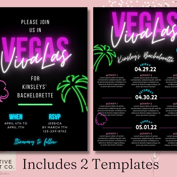Vegas Itinerary Template Etsy Vegas Itinerary Template Etsy