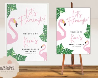 Laten we Flamingle welkom teken bruids douche poster, Flamingle welkom teken, laten we Flamingle bachelorette, Flamingle bruid, Flamingle welkom