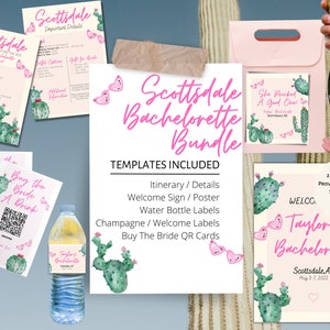 BACH BUNDLE, Scottsdale Before the Veil Bachelorette Invitation Template, Scottsdale Bachelorette Labels, Arizona Bachelorette Itinerary