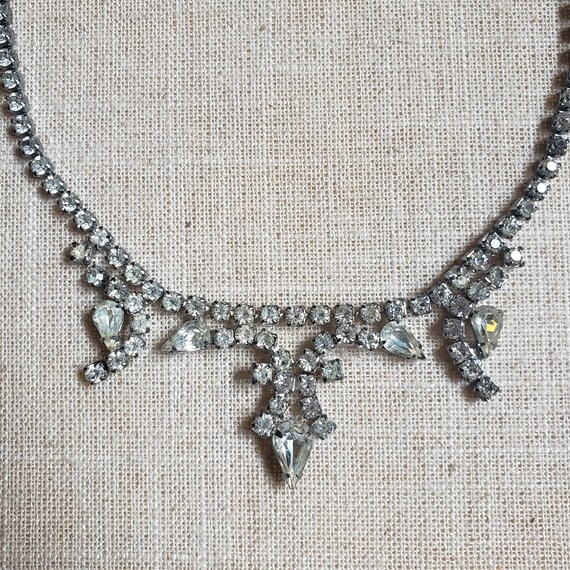 Vintage Rhinestone Weiss Necklace Signed - image 2