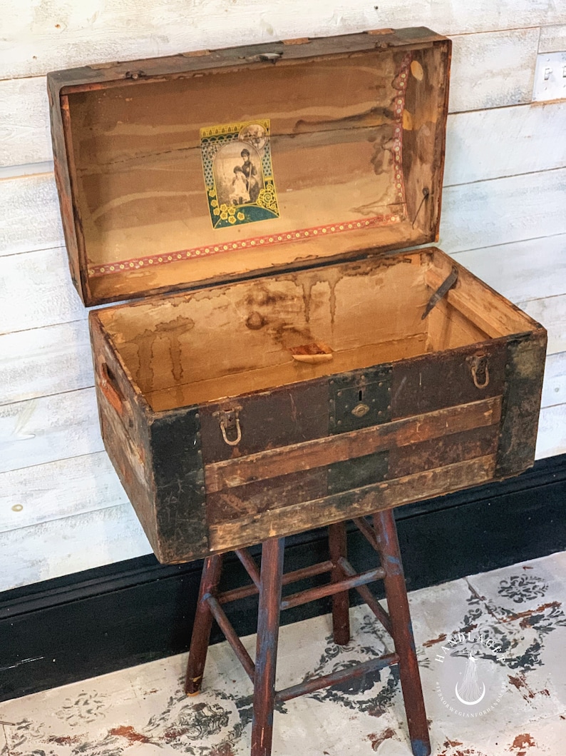 1880s Antique Dome Top Steamer Trunk Etsy