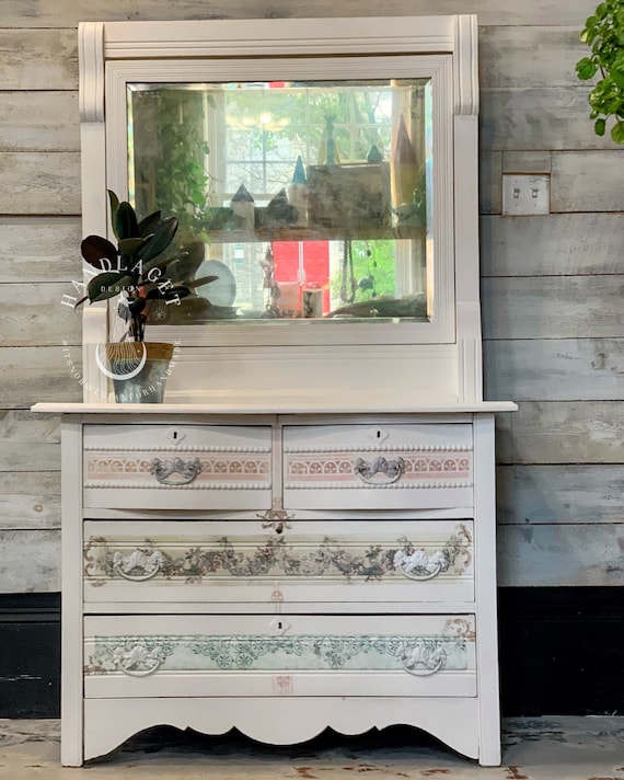 SOLD Antique Dresser With Mirror - Etsy