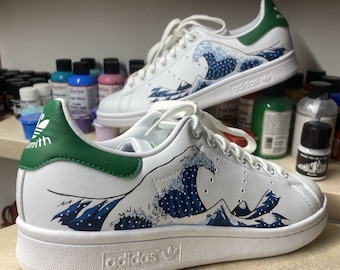 Basket personnalisé ADIDAS Stan Smith custom "Hokusai"