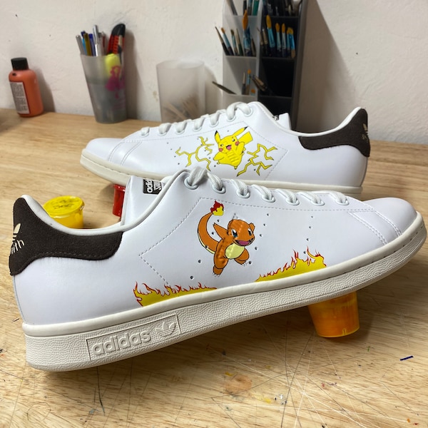 Basket Adidas Stan Smith personnalisé, Custom Pokemon